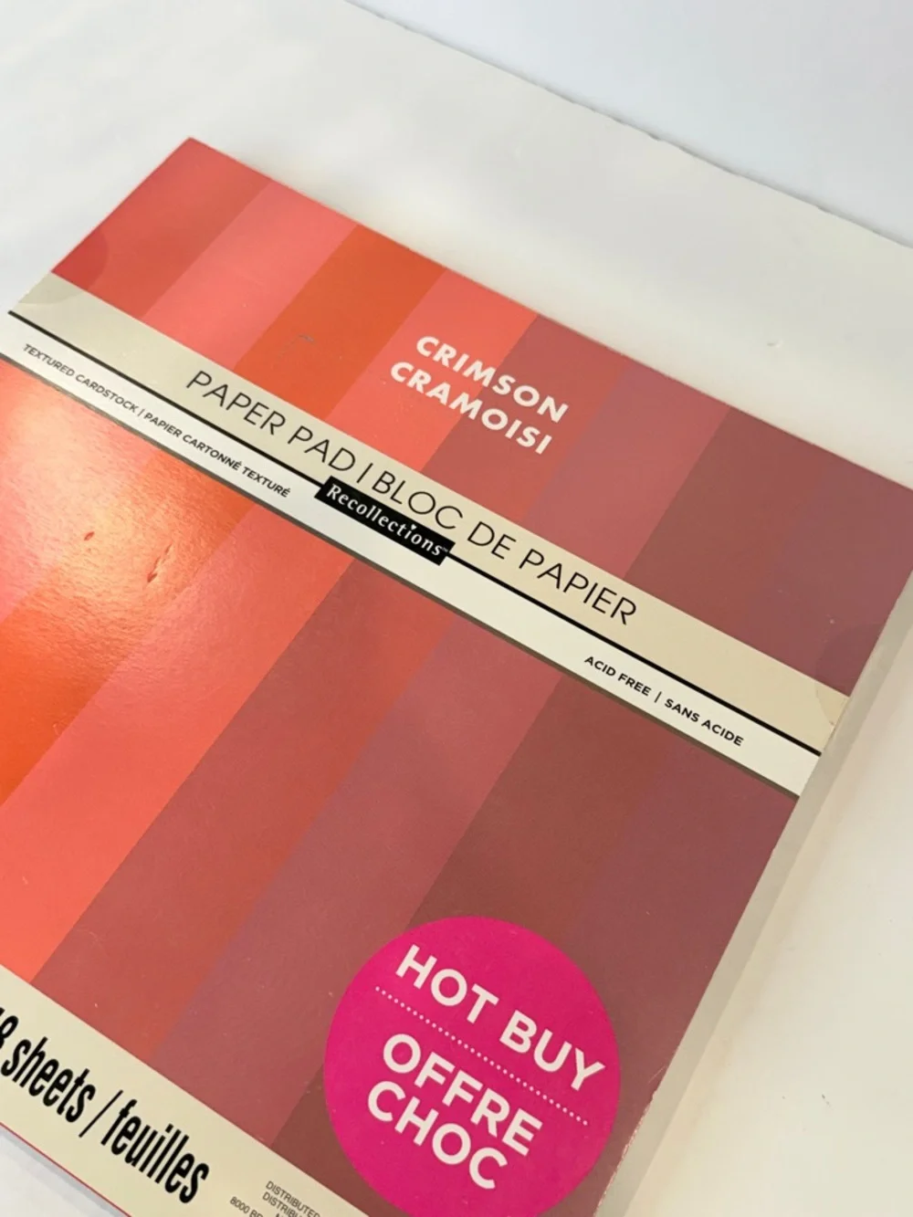 🆕 Crimson Cardstock Paper Pad 12x12 48 Sheets Acid Free